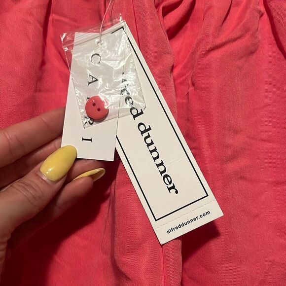 Alfred Dunner Women's Solid Pink Pull On Flat Front Capri Pants Size 14 NWT - Picture 7 of 8